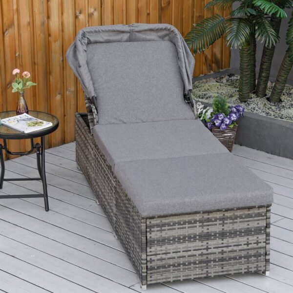 Outsunny Gartenliege grau Edelstahl B/H/L: ca. 65x195x40 cm Outsunny Gartenliege grau Edelstahl B/H/L: ca. 65x195x40 cm – Bild 2