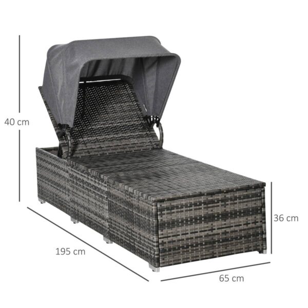 Outsunny Gartenliege grau Edelstahl B/H/L: ca. 65x195x40 cm Outsunny Gartenliege grau Edelstahl B/H/L: ca. 65x195x40 cm – Bild 5