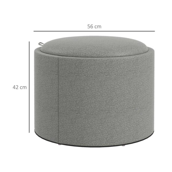 HOMCOM Hocker grau B/H/L: ca. 56x56x42 cm HOMCOM Hocker grau B/H/L: ca. 56x56x42 cm – Bild 2