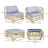 Outsunny Sitzgruppe grau Polyester B/H/L: ca. 73x73x73 cm Outsunny Sitzgruppe grau Polyester B/H/L: ca. 73x73x73 cm – Bild 2