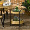 Outsunny Servierwagen gelb Edelstahl B/H/L: ca. 50x50x66 cm – Bild 3