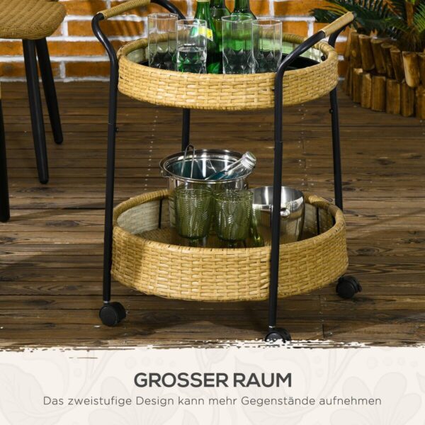 Outsunny Servierwagen gelb Edelstahl B/H/L: ca. 50x50x66 cm – Bild 5