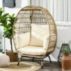 Outsunny Gartensessel khaki Polypropylen B/H/L: ca. 90x105x148 cm – Bild 4