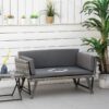 Outsunny Gartensofa grau Polyrattan B/H/L: ca. 63x129x67 cm – Bild 4