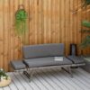 Outsunny Gartensofa grau Polyrattan B/H/L: ca. 63x129x67 cm – Bild 5