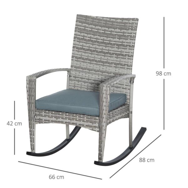 Outsunny Gartensessel grau Polyester B/H/L: ca. 88x66x98 cm – Bild 2
