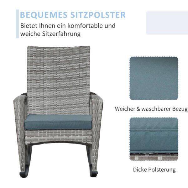 Outsunny Gartensessel grau Polyester B/H/L: ca. 88x66x98 cm – Bild 3