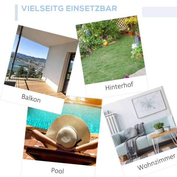 Outsunny Gartensessel grau Polyester B/H/L: ca. 88x66x98 cm – Bild 5