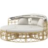 Outsunny Sonneninsel cremeweiß Edelstahl B/H/L: ca. 85x178x66,5 cm – Bild 2