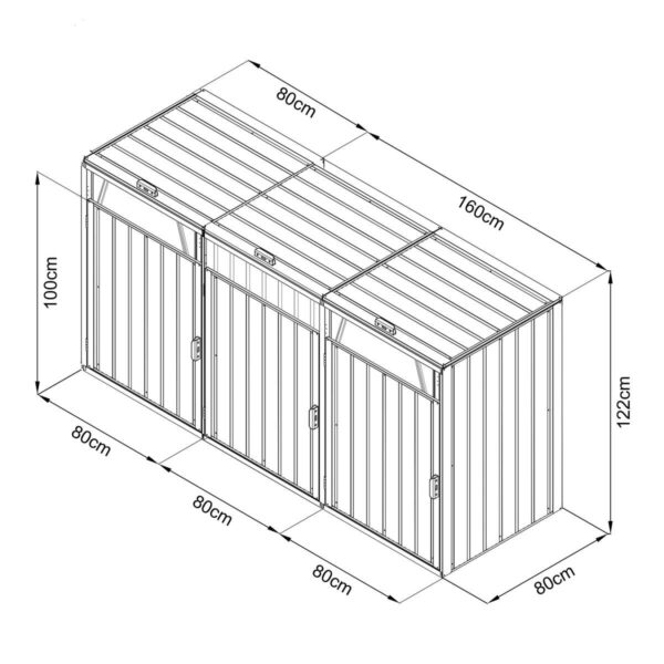 AXI Outdoor Living Mülltonnenbox Owen anthrazit B/H/L: ca. 80x122x240 cm – Bild 3