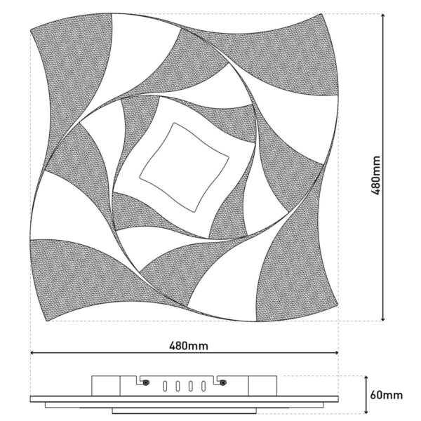 Näve Leuchten Deckenleuchte 1408477 Metall Kunststoff B/H/T: ca. 48x6x48 cm null 5 Brennstellen Näve Leuchten Deckenleuchte 1408477 Metall Kunststoff B/H/T: ca. 48x6x48 cm null 5 Brennstellen – Bild 5