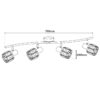 Näve Leuchten Spotleuchte 1280950 stahlfarbig Glas Metall B/H/T: ca. 9,2x18x70 cm 4 Brennstellen – Bild 2