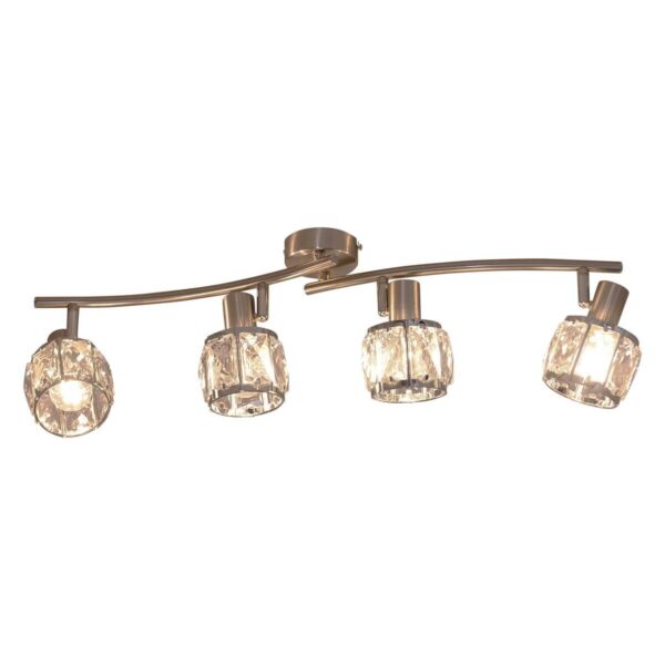 Näve Leuchten Spotleuchte 1280950 stahlfarbig Glas Metall B/H/T: ca. 9,2x18x70 cm 4 Brennstellen – Bild 4