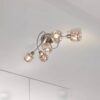 Näve Leuchten Deckenleuchte 1281050 stahlfarbig Glas Metall B/H/T: ca. 36x21x61 cm E14 5 Brennstellen – Bild 4