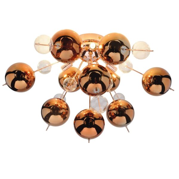 Näve Leuchten Deckenleuchte 1085147 Kupfer Glas Metall B/H/T: ca. 57x38x57 cm G9 6 Brennstellen – Bild 5