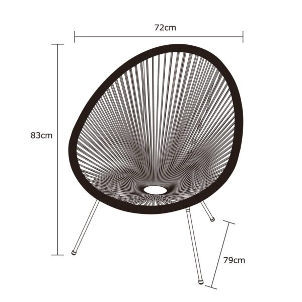 POCOline Gartensessel Acapulco grau Stahlrohr B/H/L: ca. 79x83x73 cm – Bild 2