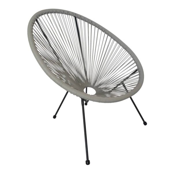 POCOline Gartensessel Acapulco grau Stahlrohr B/H/L: ca. 79x83x73 cm – Bild 3