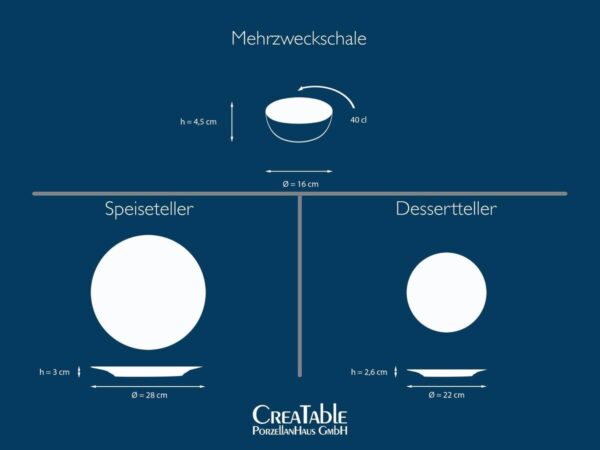 CreaTable Tafelservice Uno grau Steinzeug 12 tlg. – Bild 2