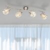 GLOBO Deckenleuchte Kris nickel matt klar Metall Glas B/H/T: ca. 31,5x18x70 cm E14 4 Brennstellen – Bild 2