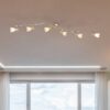 GLOBO Spot nickel matt Opal Glas Metall B/H/T: ca. 9x18x145 cm E14 6 Brennstellen GLOBO Spot nickel matt Opal Glas Metall B/H/T: ca. 9x18x145 cm E14 6 Brennstellen – Bild 2