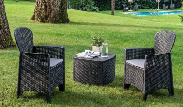ProGarden Balkonset Three anthrazit Kunststoff – Bild 2