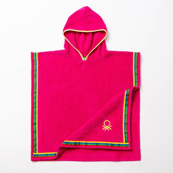 BENETTON Kinder-Badeponcho pink Baumwolle B/L: ca. 65x65 cm BENETTON Kinder-Badeponcho pink Baumwolle B/L: ca. 65x65 cm – Bild 2