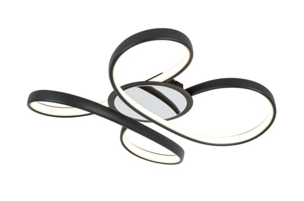 Nolo LED-Deckenleuchte Markus Chrom schwarz Kunststoff Metall B/H/L: ca. 48x12x48 cm 2 Brennstellen – Bild 3