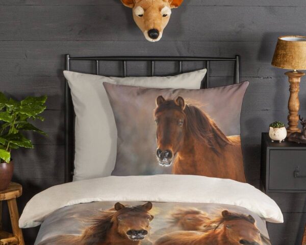 Baumwoll Bettwäsche Ponies Flanell Multi Baumwolle B/L: ca. 135x200 cm – Bild 2