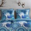 Baumwoll Bettwäsche Lumi Flanell blau Baumwolle B/L: ca. 155x220 cm – Bild 3