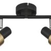 GLOBO Spot mattschwarz Chrom altgold Metall B/H/T: ca. 60x13,5x8,5 cm GU10 4 Brennstellen – Bild 4