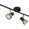 GLOBO Spot mattschwarz Chrom altgold Metall B/H/T: ca. 60x13,5x8,5 cm GU10 4 Brennstellen – Bild 5