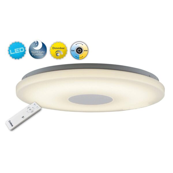 Näve Leuchten LED-Deckenleuchte weiß Kunststoff Metall B/H/T/D: ca. 60x6x60x60 cm – Bild 4