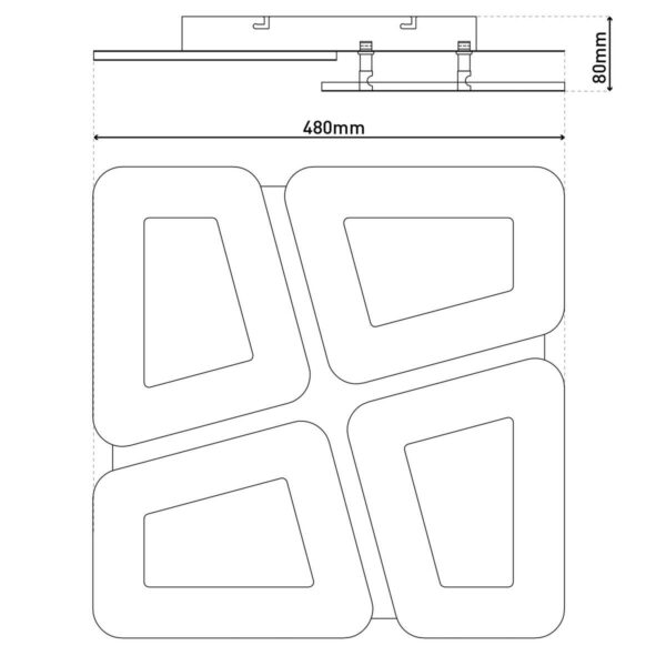 Näve Leuchten LED-Deckenleuchte weiß Metall Kunststoff B/H/T: ca. 48x8x48 cm – Bild 3