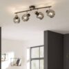 Näve Leuchten Spot schwarz Metall Glas B/H/T: ca. 80x20x10 cm E14 4 Brennstellen – Bild 3