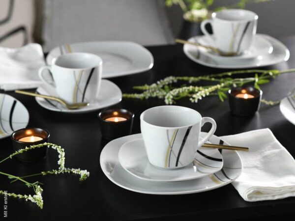 CreaTable Kombiservice Square City Line weiß Porzellan 30 tlg. – Bild 3