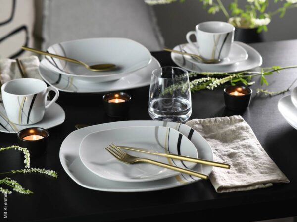 CreaTable Kombiservice Square City Line weiß Porzellan 30 tlg. – Bild 5