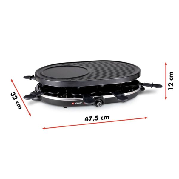 alpina Raclette-Grill schwarz Metall B/H/L: ca. 47,5x12x32 cm – Bild 5