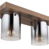 GLOBO Deckenleuchte Rauch dunkelbraun MDF Glas B/H/T: ca. 16x18x41 cm 2 Brennstellen – Bild 3