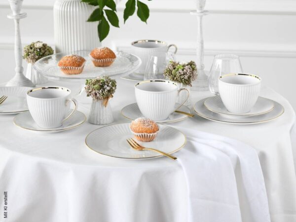 CreaTable Kombiservice Valencia gold Porzellan 30 tlg. – Bild 3
