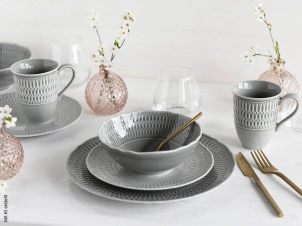 CreaTable Kombiservice Sofia grau Porzellan 16 tlg. CreaTable Kombiservice Sofia grau Porzellan 16 tlg. – Bild 3