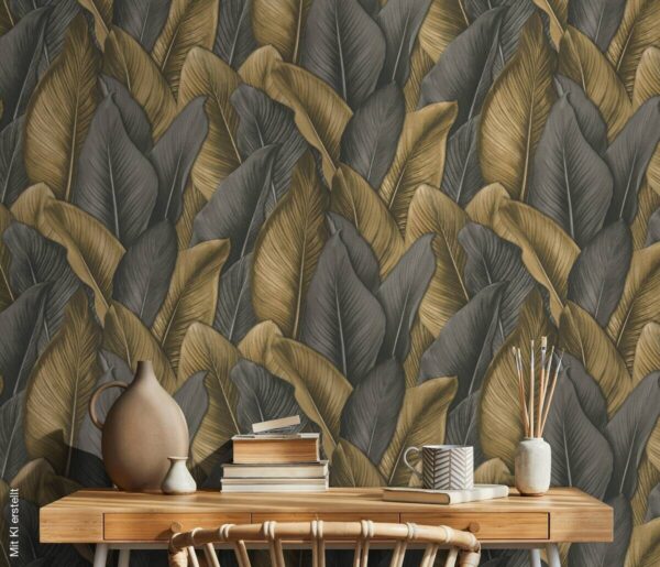 Erismann Vliestapete Blätter braun grau B/L: ca. 53x1005 cm – Bild 2