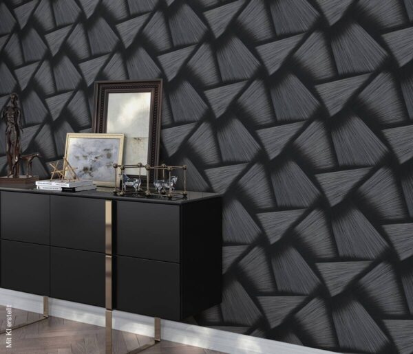 Erismann Vliestapete Schimmer schwarz silber B/L: ca. 53x1005 cm – Bild 3