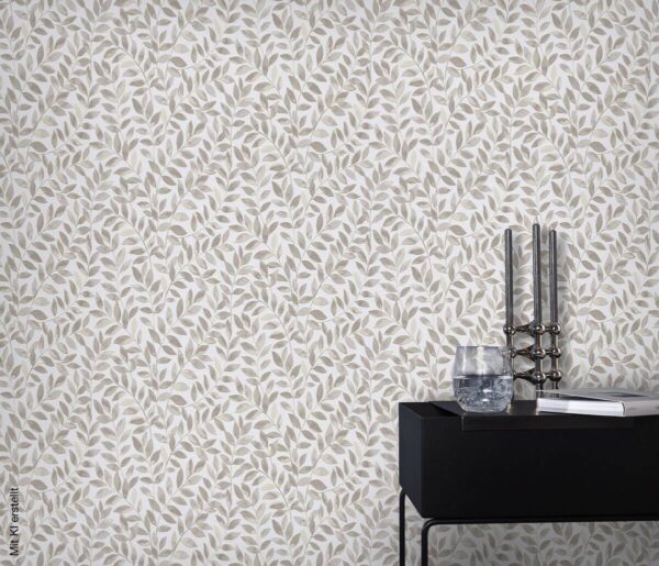 Erismann Vliestapete Blätter weiß beige B/L: ca. 53x1005 cm – Bild 2