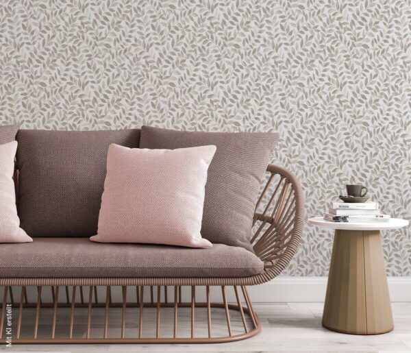 Erismann Vliestapete Blätter weiß beige B/L: ca. 53x1005 cm – Bild 3