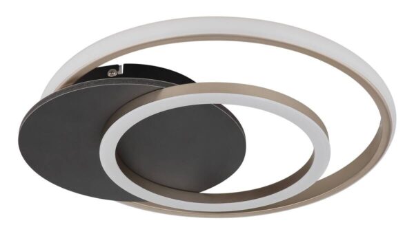 GLOBO LED-Deckenleuchte Julio champagner Opal grau Kunststoff MDF B/H/L: ca. 38x6,5x36 cm 1 Brennstellen – Bild 2