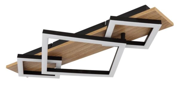 GLOBO LED-Deckenleuchte BEATRIX I Opal mattschwarz Metall Kunststoff MDF B/H/L: ca. 54x7,5x31,2 cm 1 Brennstellen – Bild 2