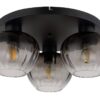 GLOBO Deckenleuchte TOY 60130308 Rauch schwarz Metall Glas H/D: ca. 20,5x45 cm E27 3 Brennstellen – Bild 3