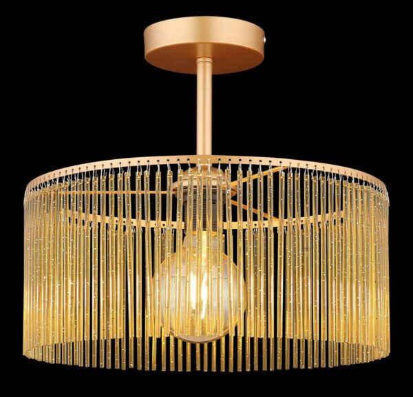 GLOBO Deckenleuchte Leeds amber gold schwarz Metall Kunststoff H/D: ca. 32x35 cm E27 1 Brennstellen – Bild 3