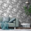 UGEPA Papiertapete Marmoroptik grau silber B/L: ca. 53x1005 cm – Bild 3