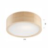 Lamkur Deckenleuchte Eveline kiefer Glas Holz H/L: ca. 8x27 cm E27 1 Brennstellen – Bild 2
